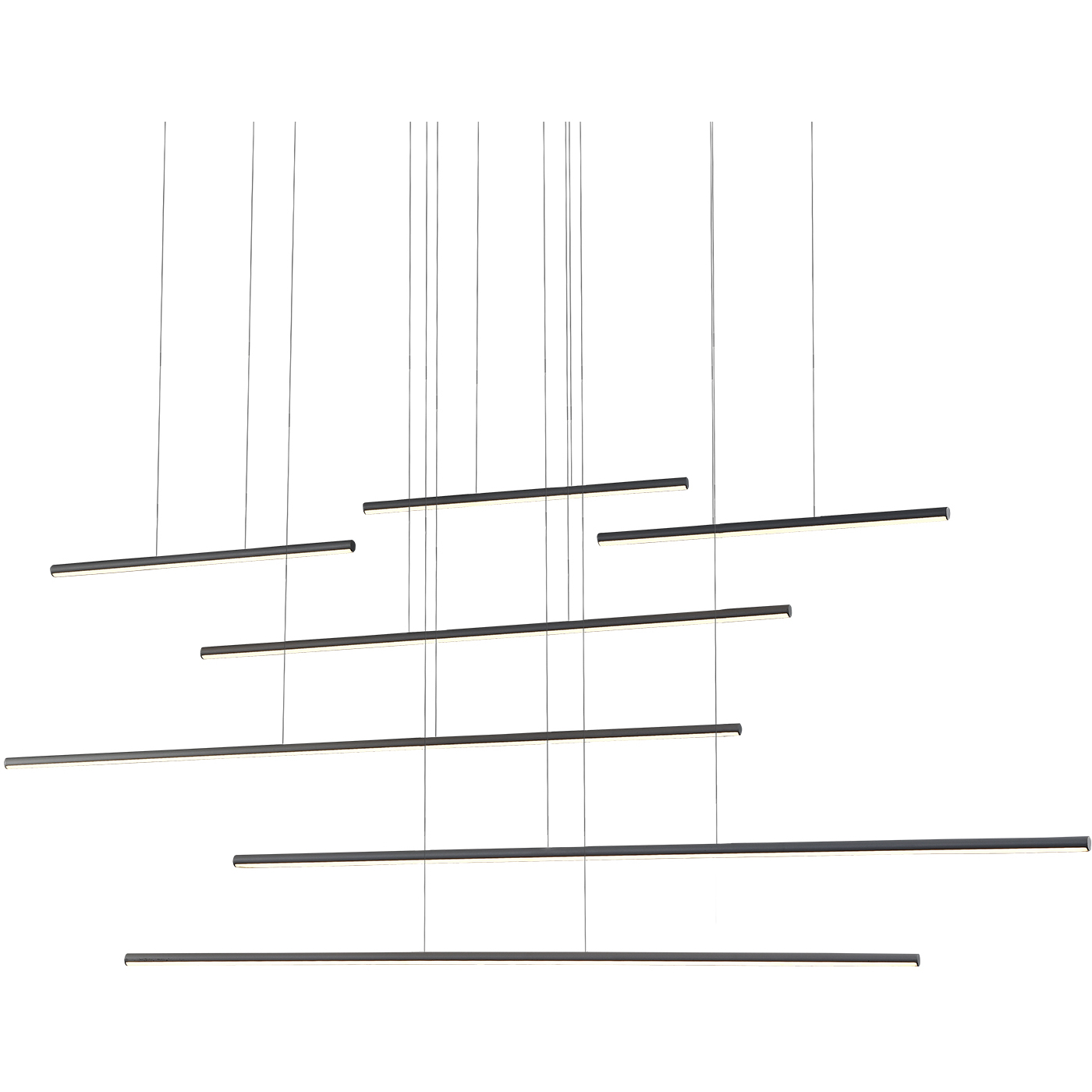 Chute Motion LED 70.88 inch Black Multi Pendant Ceiling Light
